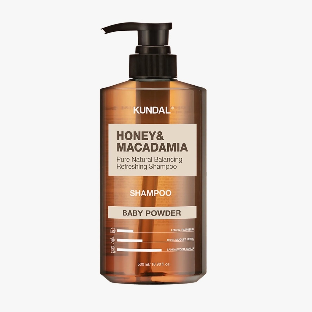 (Emart Korea) Dầu gội KUNDAL Honey & Macadamia Pure Natural Balancing Refreshing Shampoo – Baby Powd