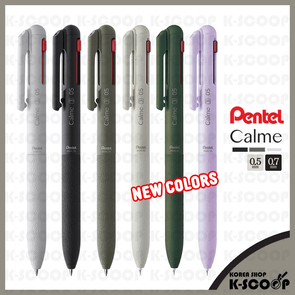Bút bi Pentel Calme 3in1 0,5mm 0,7mm BXC35 BXC37 - Thiết kế mượt mà & yên tĩnh