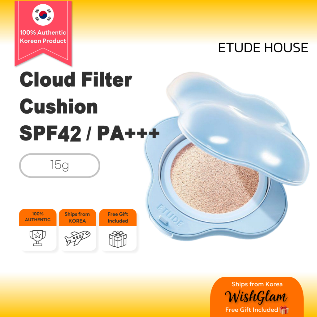 ETUDE Cloud Filter Cushion SPF42 / PA+++ 15g |  Kem nền đệm nhẹ có kết thúc tự nhiên, Trang điểm Hàn