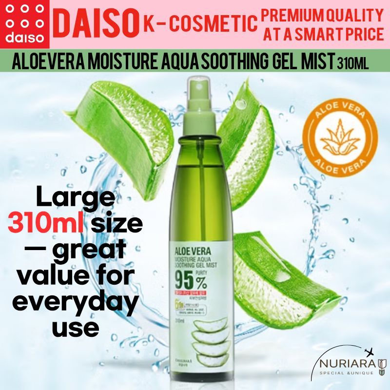 [KWAILNARA] Aloe Vera Moisture Aqua Soothing Gel Mist 310ml / Aloe Vera Mist cho mặt & cơ thể Xịt dư