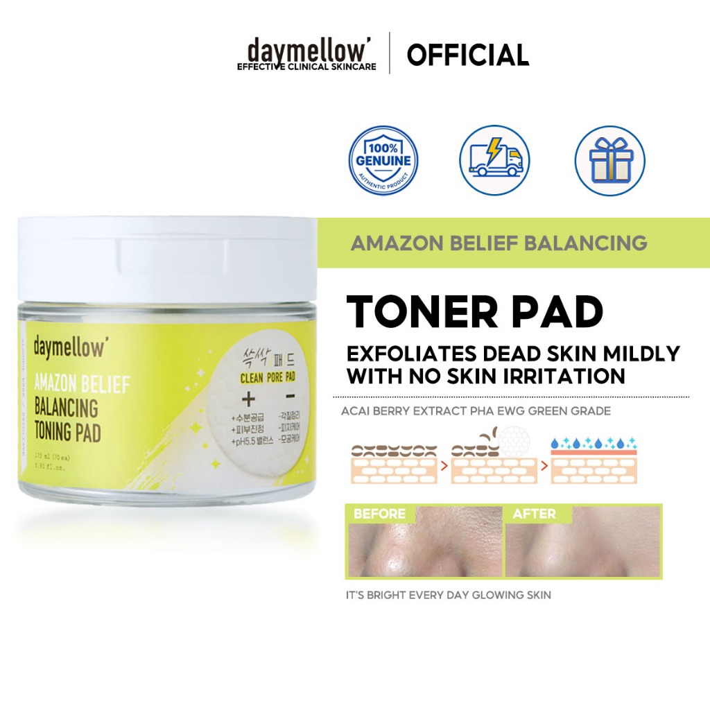 [Daymellow] Amazon Belief Balancing Toning pad 70ea Pore Minimizing & Redness Relief & Exfoliating, 