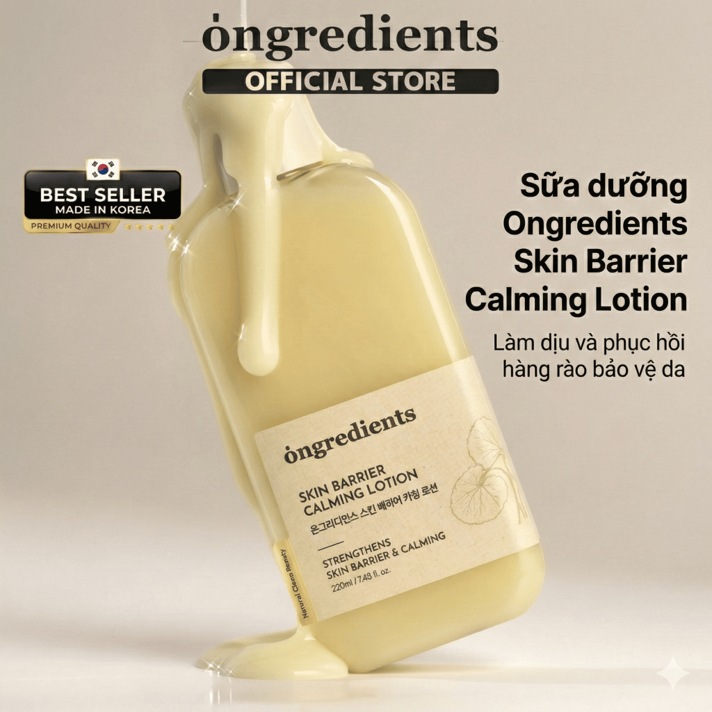 Kem dưỡng da Ongredients Skin Barrier Calming Lotion | Sữa dưỡng ẩm & làm dịu da Double Protect cho da nhạy cảm – Vegan Cica Formula (4ml / 80ml / 220ml)