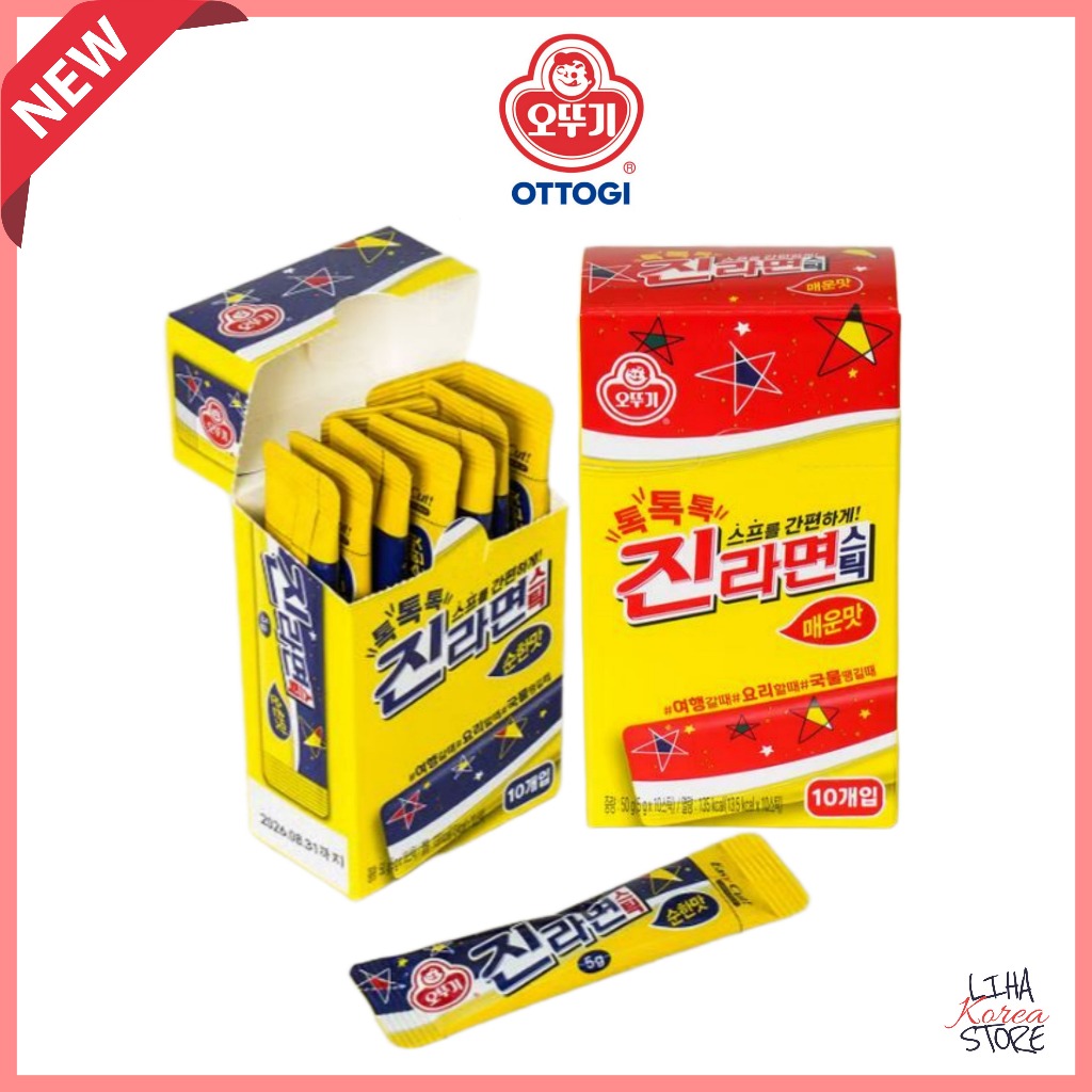 Bột súp Ramen Ottogi Jin 5g x 10 Gói Nhẹ / Cay | Súp Ramen Hàn Quốc
