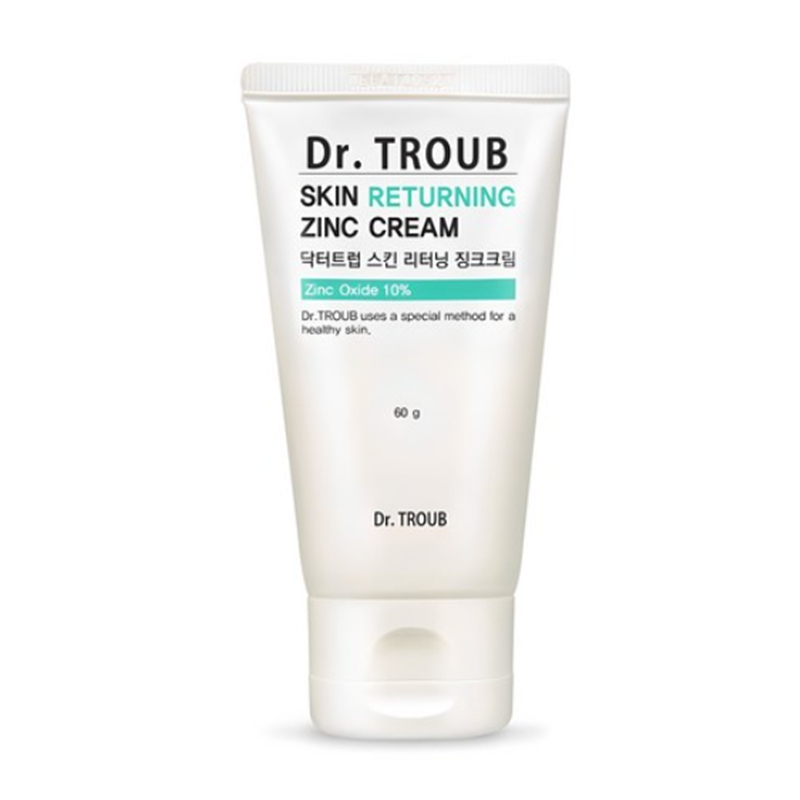 SIDMOOL Dr.Troop Skin Returning Zinc Cream 60g Non-Nano Zinc Oxide Chăm sóc da nhạy cảm