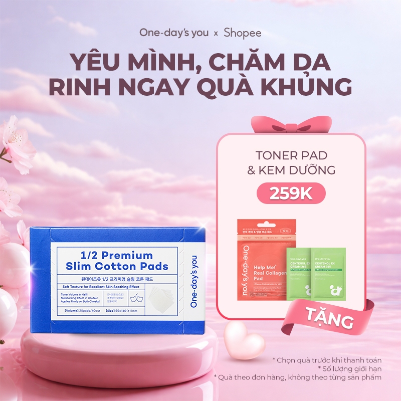 [MUA 1 TẶNG 1] Hộp Bông Đắp Toner/ Cotton Mềm Mại Mỏng Cao Cấp Phong Cách Hàn Quốc |  ONE DAY'S YOU 
