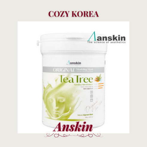[anskin] Mặt nạ mô hình cây trà nguyên bản, 240g, 1 mặt nạ mô hình Hàn Quốc / Chiết xuất cây trà của