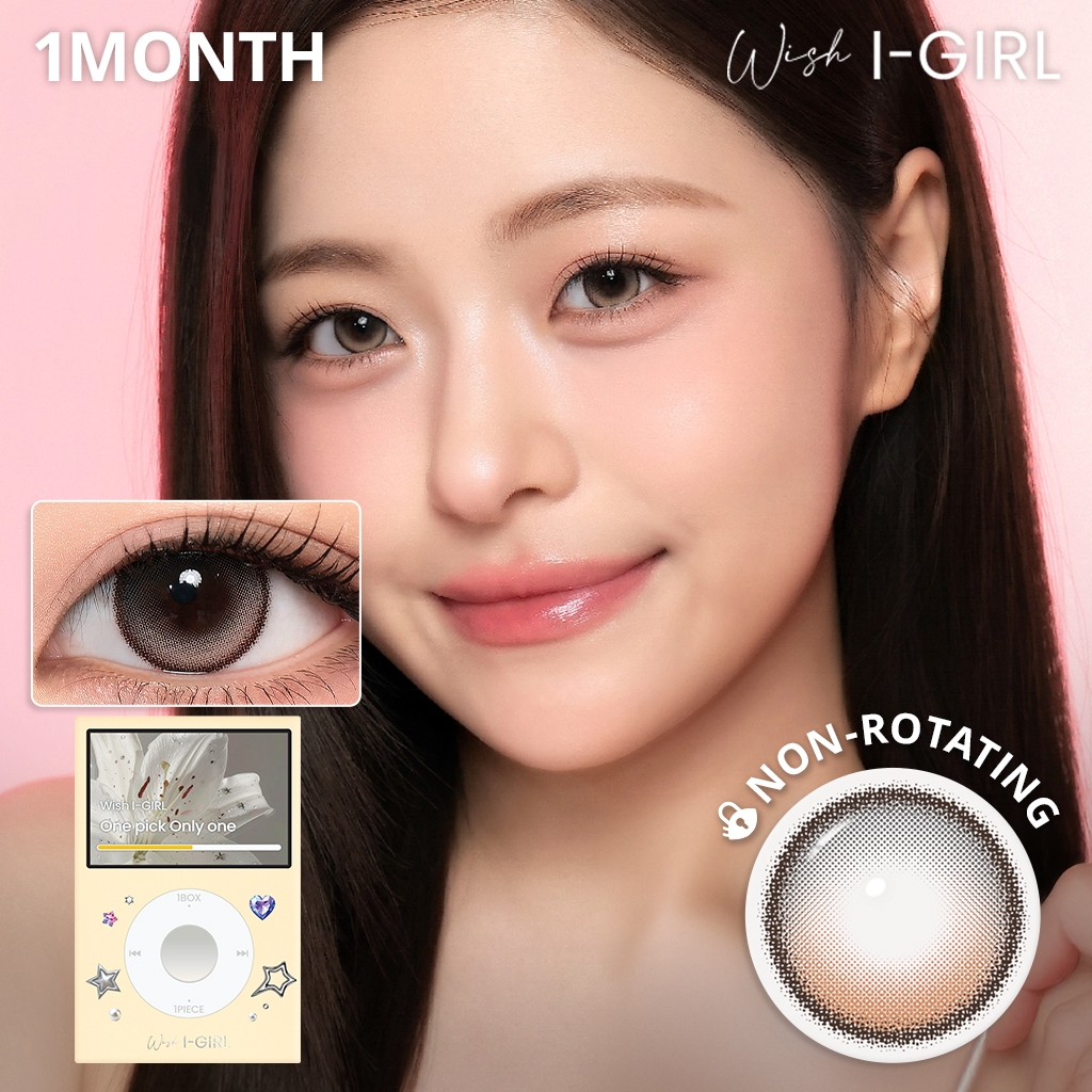 Kính áp tròng 1 tháng 1 cặp 2 lens I-SHA One Pick Only One Cherry Choco khóa trục không xoay Hàn Quố