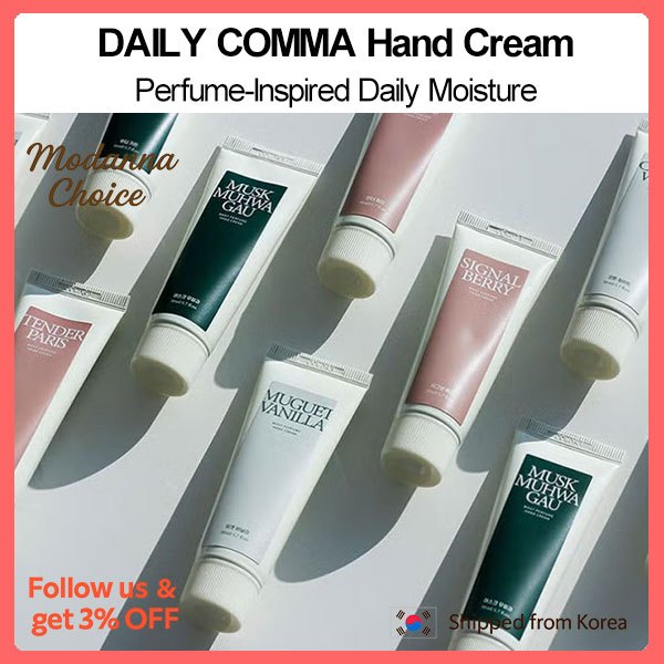 Kem dưỡng tay DAILY COMMA Most Perfume 50ml | Kem dưỡng tay bơ hạt mỡ | Chăm sóc tay dưỡng ẩm | Musk