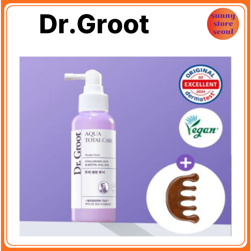 Dr.Groot Aqua Scalp Tonic 100ml + Wood Gua Sha + Aqua Volume Boosting Ampoule Dầu gội50ml