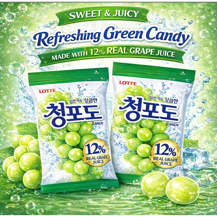 [Hàn Quốc-mart] Kẹo Nho Xanh Lotte