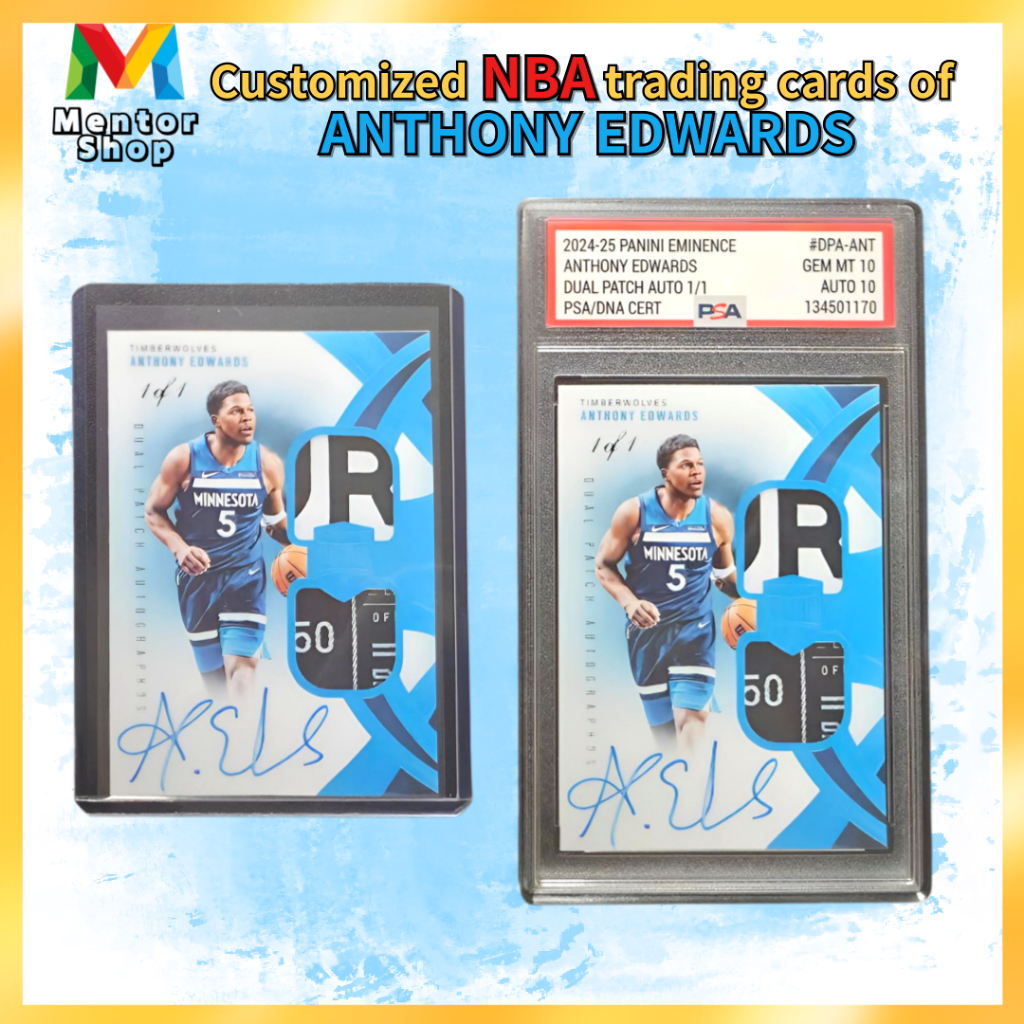 [Cửa hàng cố vấn] ✨ ANTHONY EDWARDS Thẻ tự động vá kép mờ tùy chỉnh (1 / 1) – Bộ màn hình kiểu PSA ✨