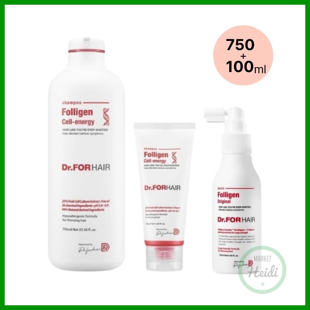 HÀN QUỐC 🇰🇷 Dầu gội năng lượng tế bào Folligen Dr FORHAIR 750ml + 100ml / dr forhair Folligen Dầu gộ