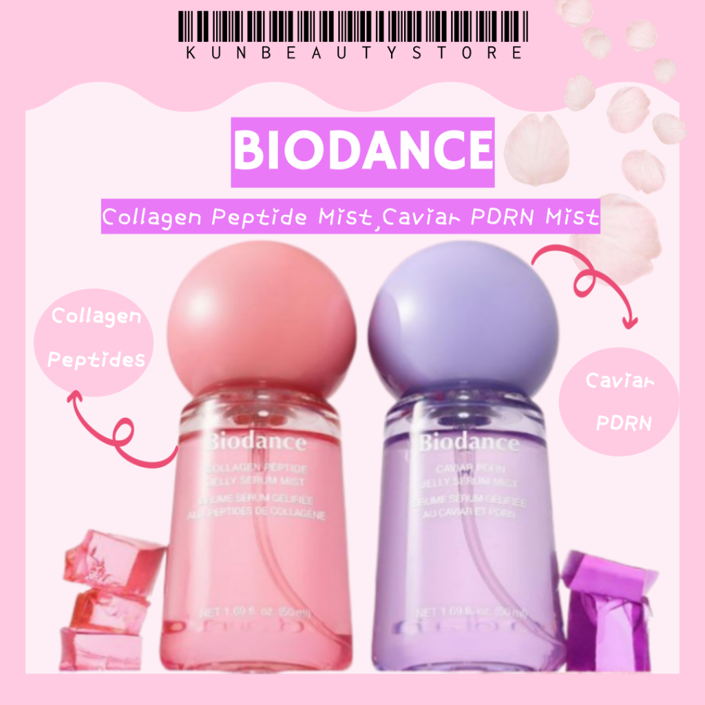 BIODANCE Caviar PDRN, Collagen Jelly Serum Mist 50ml Xịt 2 trong 1 + Serum Elastic Glow Jelly Mist C