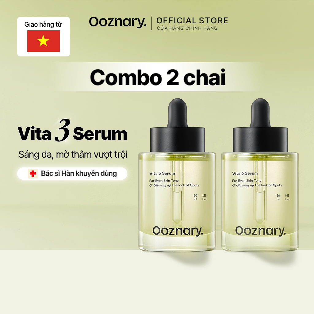 [1+1 SET] Ooznary Vita3 Serum giúp sáng da mờ thâm, 50ml+50ml