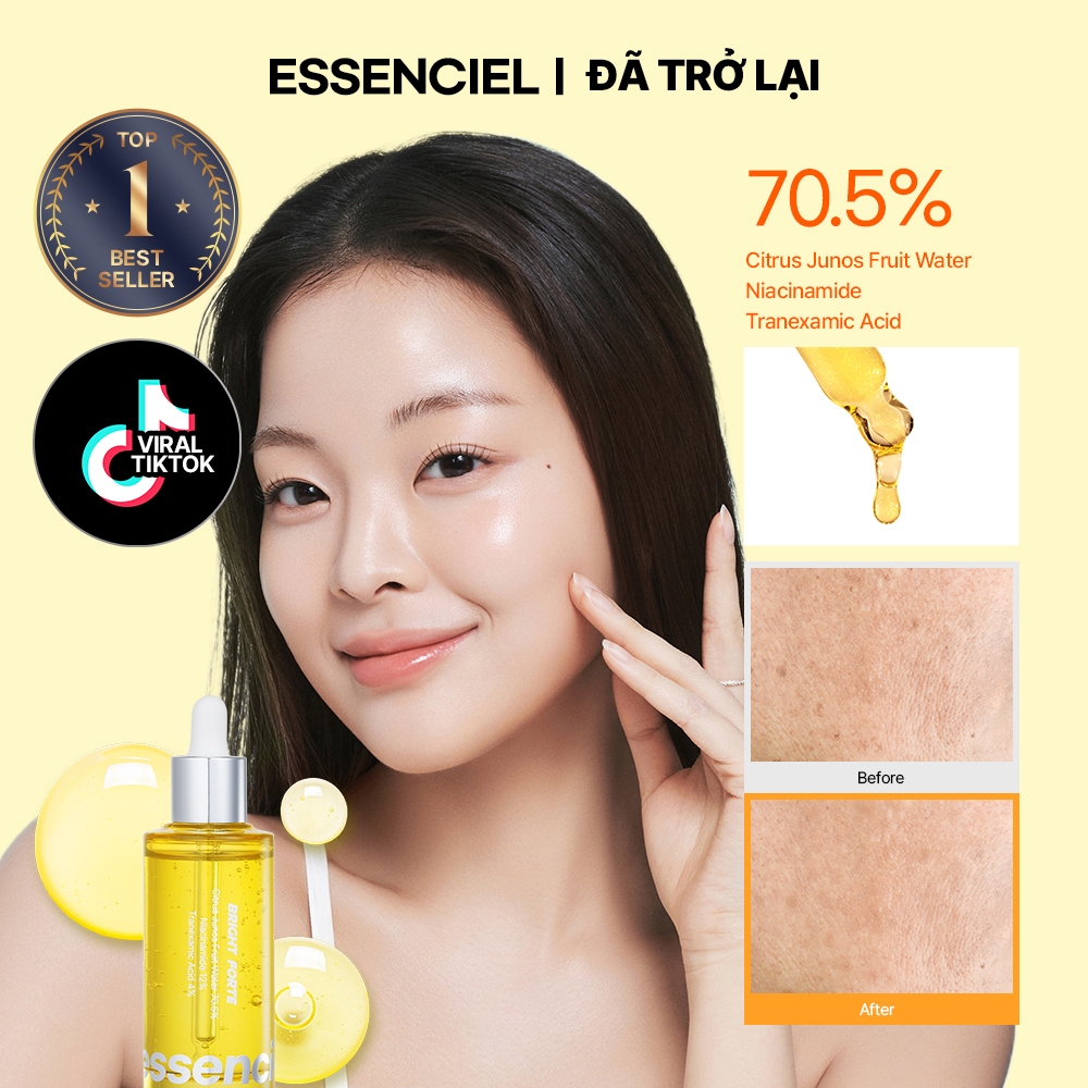 [ESSENCIEL OFFICIAL | COMEBACK ƯU ĐÃI] Essenciel Bright Forte Serum 50ml – Niacinamide 12% & TXA 4% 