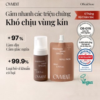 [OVMENT] Dung dịch vệ sinh phụ nữ chuyên sâu Innermate (100ml) +  Đổ đầy (80ml) | Thuần chay | Cân bằng pH