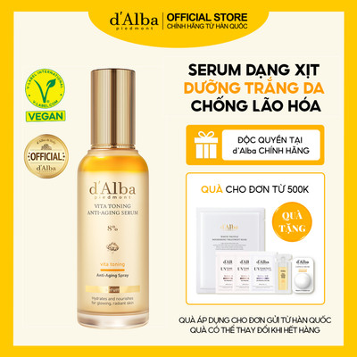 [d'Alba Official] Serum dạng xịt Vitamin 8% dưỡng sáng da, chống lão hóa d'Alba Vita Toning Anti Aging Serum 8% 70ml