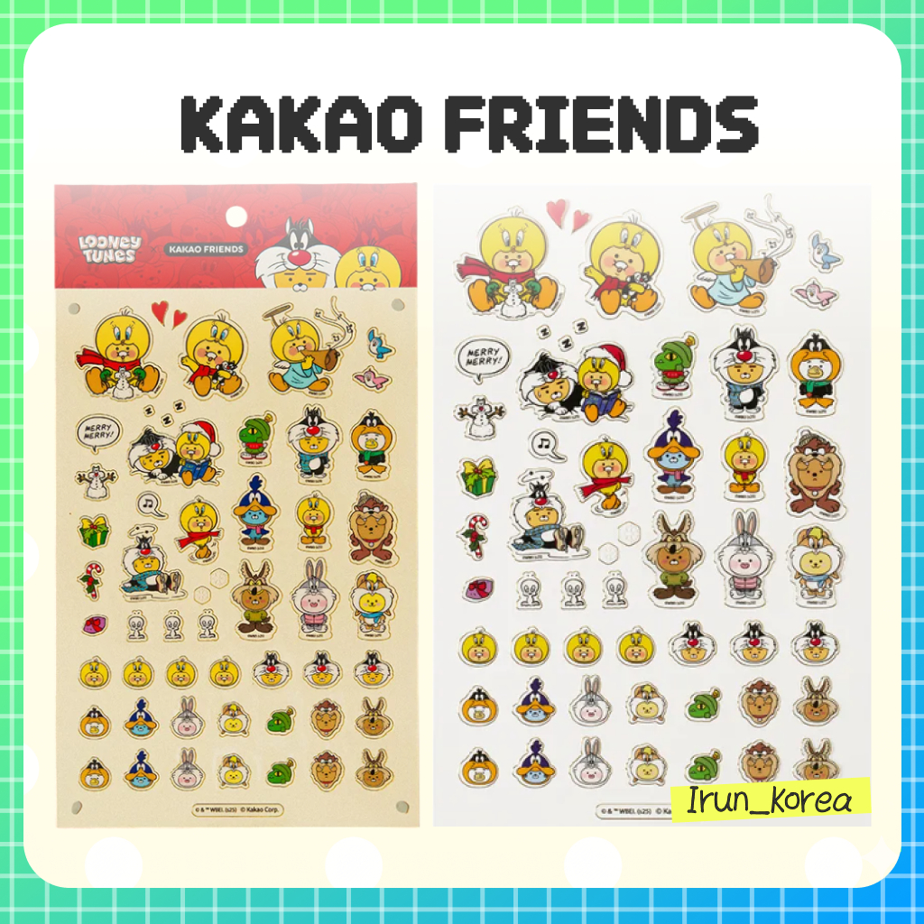 [KAKAO FRIENDS] Nhãn dán trong suốt lá vàng Looney Tunes X Kakao Friends _ Friends