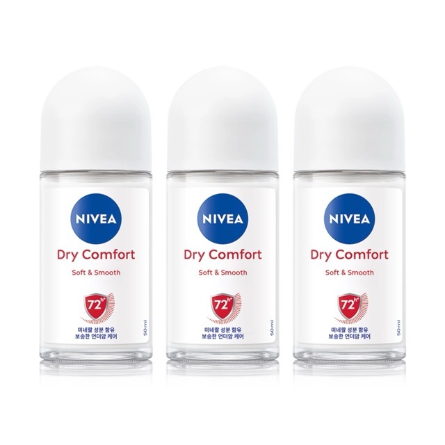 [Trực tiếp từ Hàn Quốc] Bộ khử mùi NIVEA Dry Comfort 50ml x 3ea | Bảo vệ mạnh mẽ 72H | Chiết xuất kh