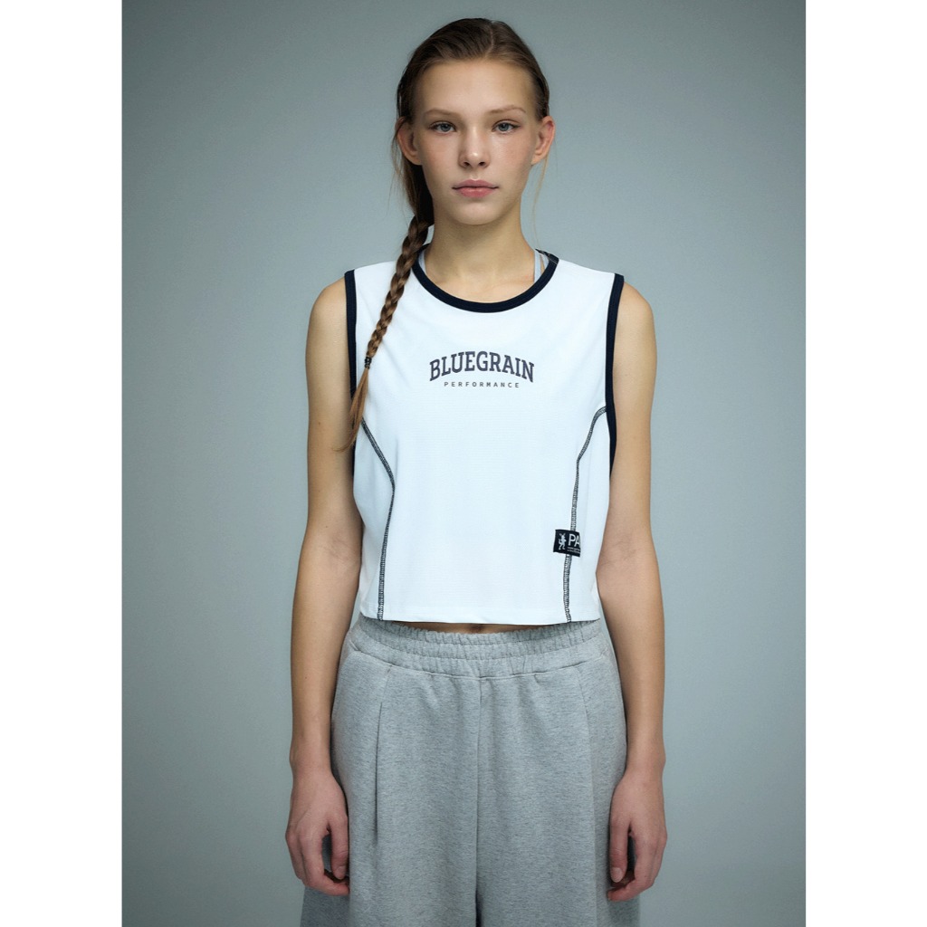 Bluegrain [Lưới Jersey Không tay] Trắng