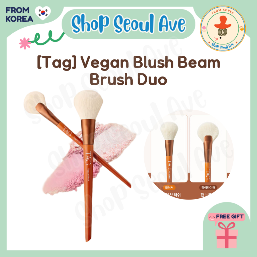 [TAG] Brush Duo Blush Beam Brush, Soft Blush & Highlight Makeup Brush