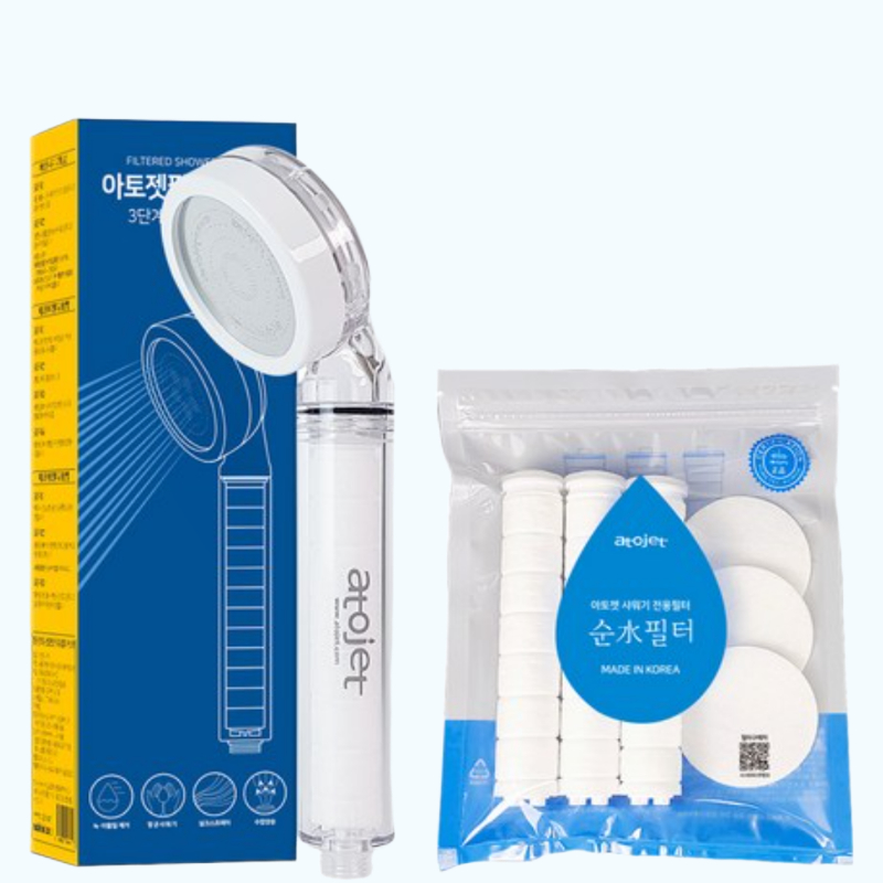 [ATOJET] Bộ lọc vòi hoa sen + đầu 3P + bộ lọc thân xe 3P Vận chuyển từ Hàn Quốc