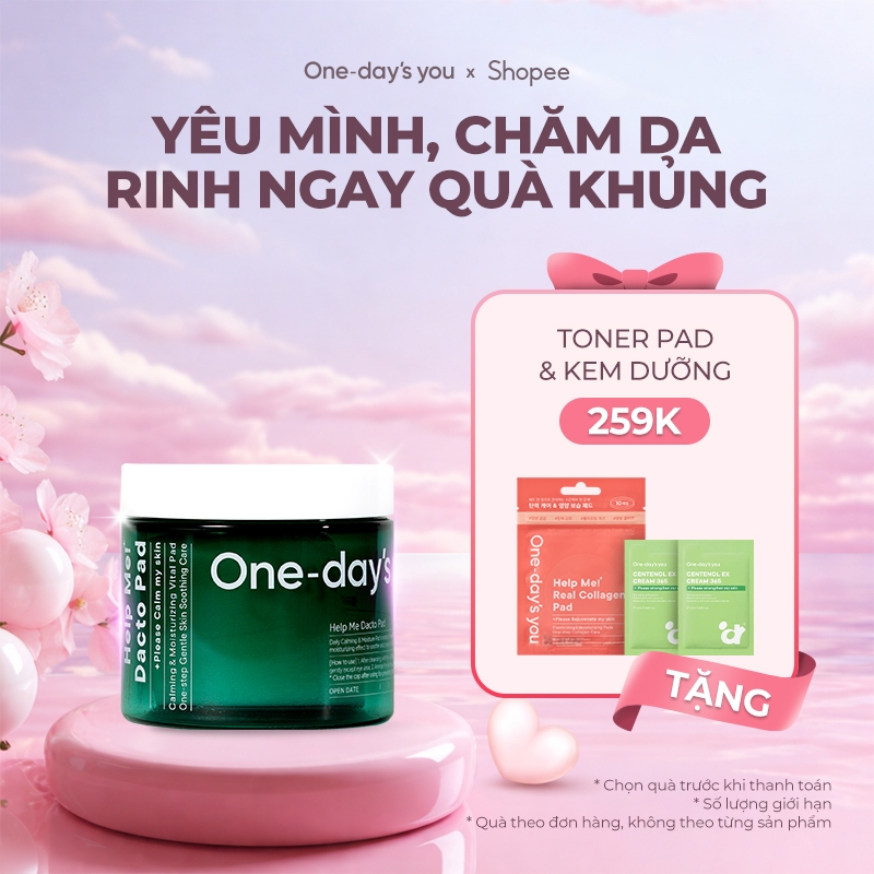 [Toner Pad] Bông Đắp Toner Thuần Chay Dịu Da/ Giảm Mụn | ONE DAY'S YOU Help Me Dacto Pad (60 Miếng)