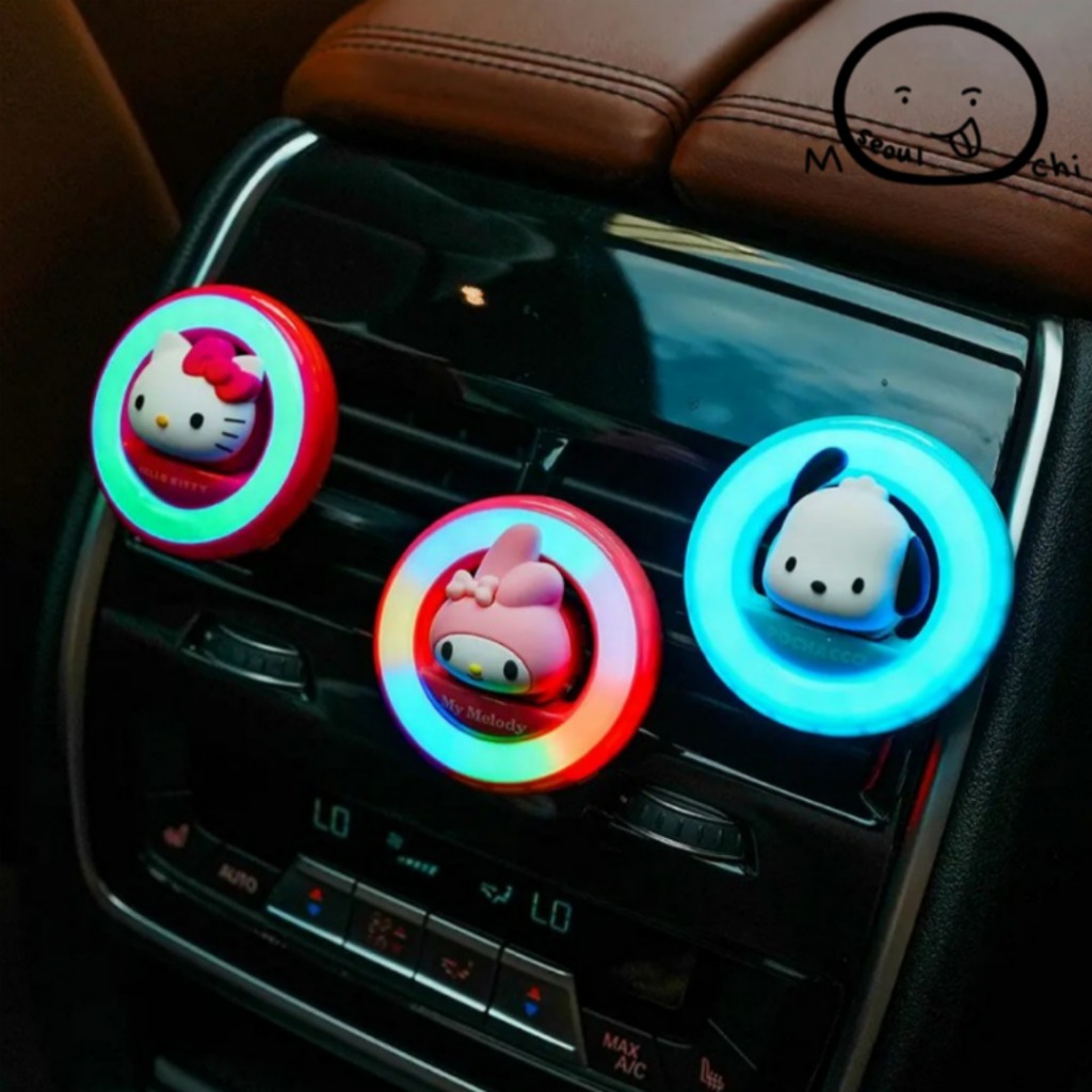 Máy làm mát không khí ô tô LED Sanrio Hello Kitty My Melody Pochacco Music Sync Light Máy khuếch tán