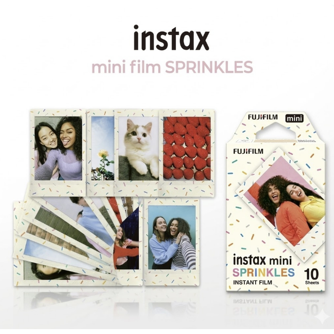 [Fujifilm] Phiên bản tưới phim Mini Instax - 10 tờ | Họa tiết Pastel đầy màu sắc cho Instax Mini 12 