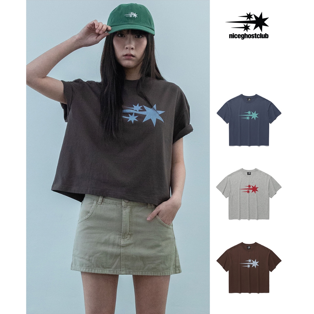[niceghostclub] TEE CROP LỚN 3STAR _ Phong cách Hàn Quốc