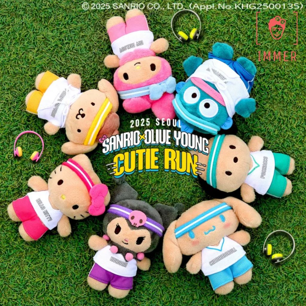 OLIVE YOUNG CUTIE RUN SANRIO Móc khóa HotDeal HELLOKITTY MYMELODY KUROMI POCHACCO CINNAMOROLL POMPOM