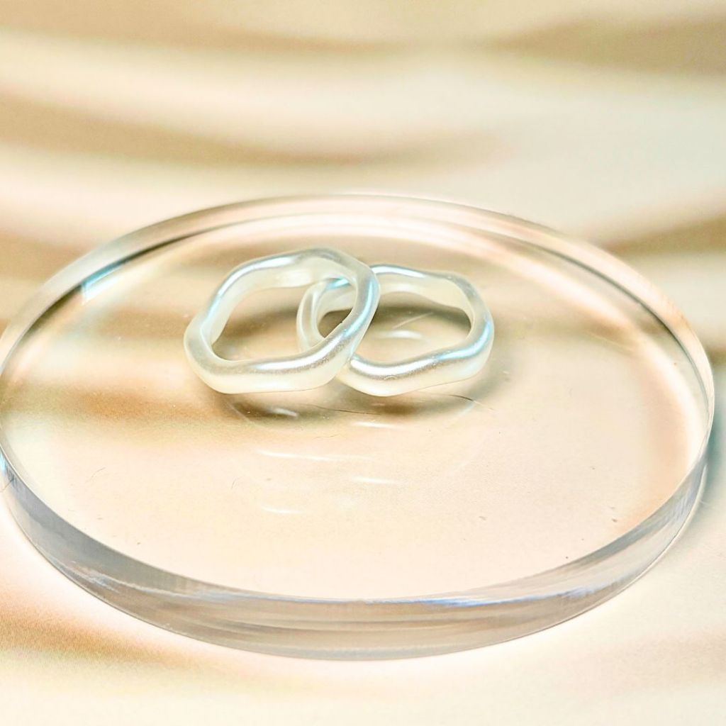 Nhẫn sóng tráng ngọc trai Hàn Quốc | Nhẫn thời trang Hàn Quốc tối giản hợp thời trang để mặc hàng ng