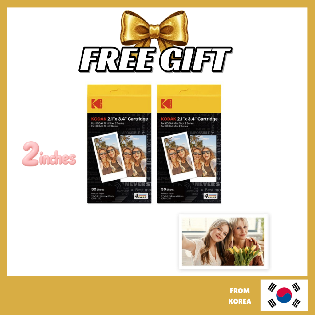 [KODAK] Hộp Phim 4PASS 2.1 x 3.4 Inch 30 Tờ 1 Hộp / KODAK Mini Shot 2 Phim Retro