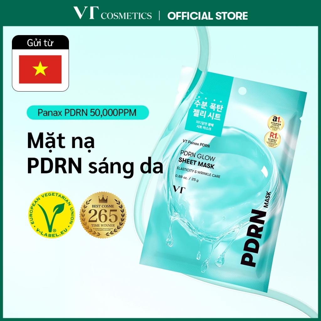 [VT] Mặt nạ PDRN Glow Sheet Mask Vegan PDRN Jelly Mask Hydrating & Brightening <Flagship chính thức>