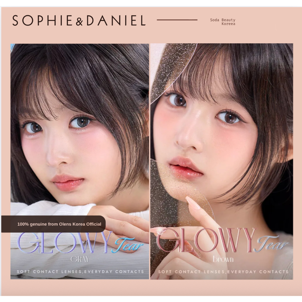 Nước mắt phát sáng OLENS 1 tháng 2p #Charcoal, Xám, Nâu, Ống kính tiếp xúc + Vỏ + Quà tặng miễn phí