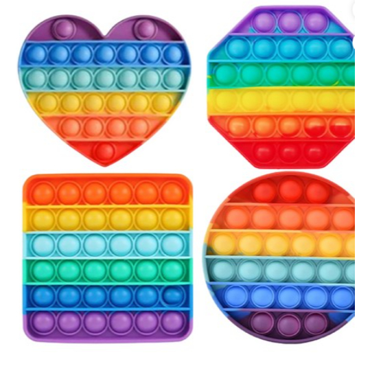 Luarmo Push Pop It Rainbow Bubble Fidget Toy Sensor Board Game Đồ chơi giảm căng thẳng Bộ 4P