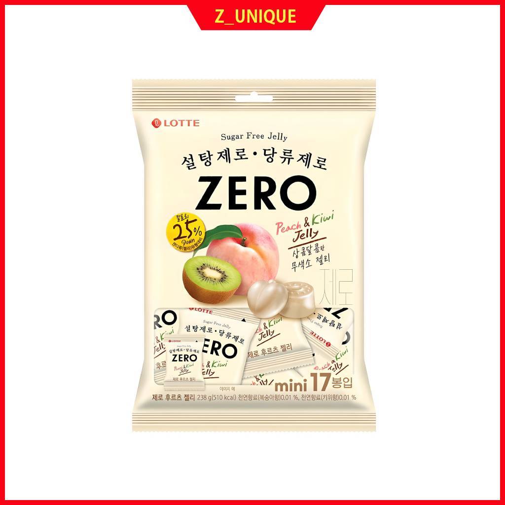 Lotte Zero Fruit Jelly Mini 17 chiếc 238g Sugar Free Jelly Hàn Quốc Snack Low Calorie Candy Healthy 