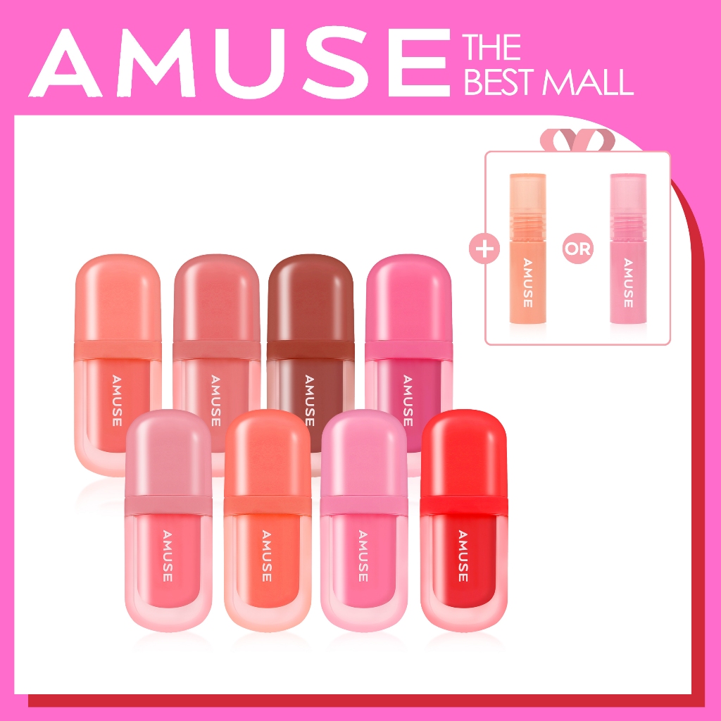 [AMUSE] Babe Tint 4g + Mini Tint MIỄN PHÍ | Dewy Glow Lip Tint Hydrating K-Beauty