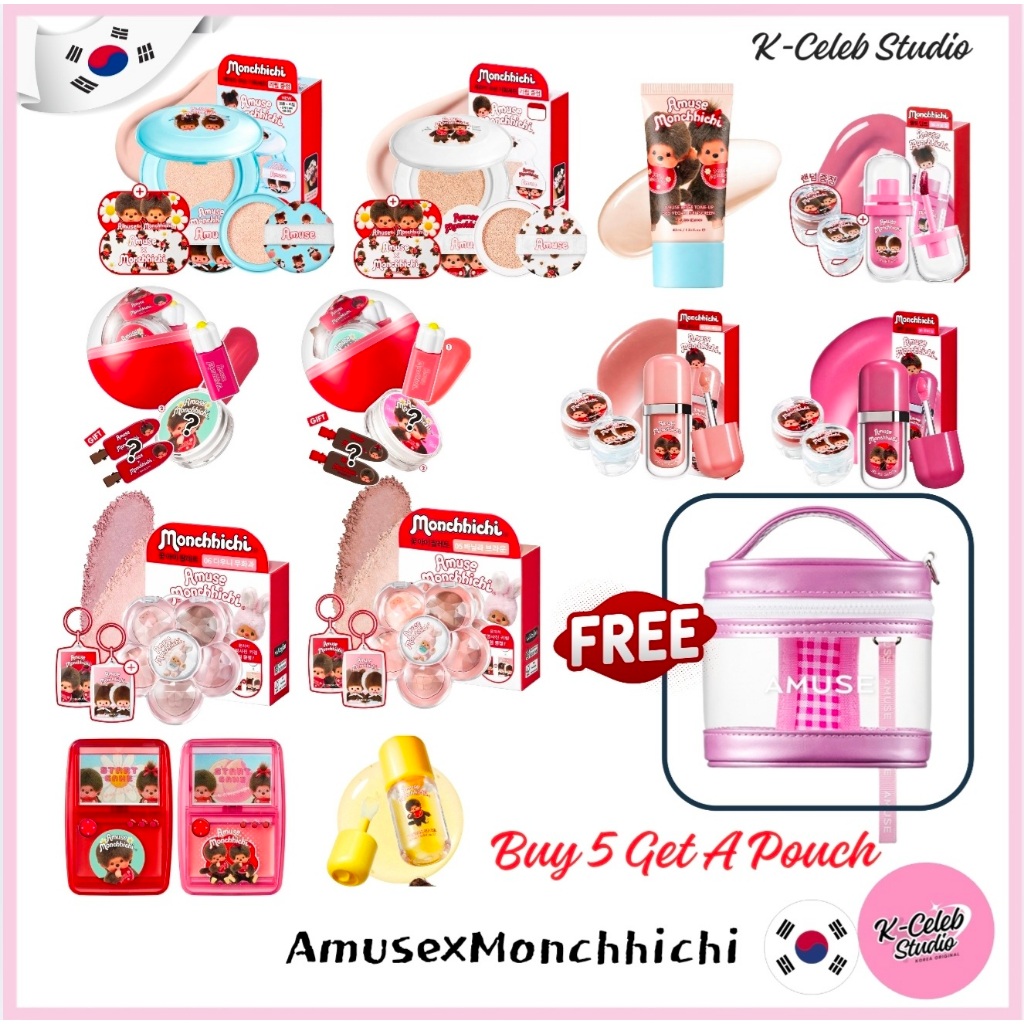 Amuse×Monchhichi Ceramic Skin Perfector Cushion Jel-Fit Tint Eye Palette