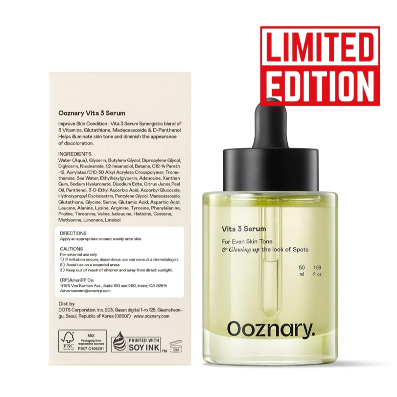 [Ooznary] Serum Vita 3 Trắng 50ml | Serum Jet Blue 50ml | Dưỡng ẩm, Làm sáng, Chăm sóc da hàng ngày 