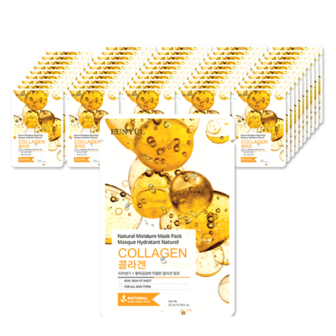 Eunyul Collagen Sheet Mask 50 chiếc Mặt nạ Hàn Quốc Hydrating Moisture Daily Skincare Bulk Mask Pack
