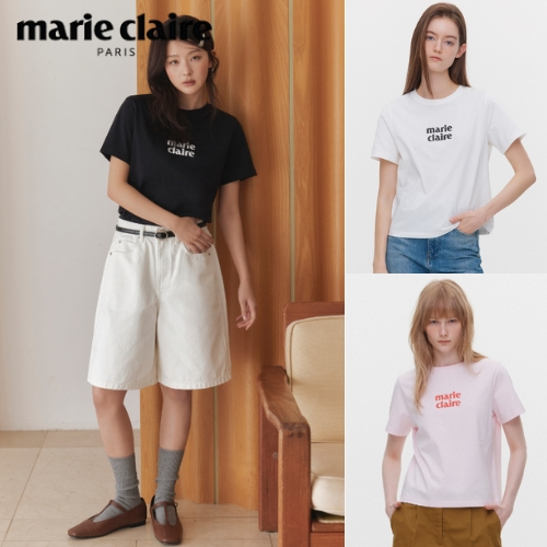 [Marie Claire] Áo Thun Ngắn Tay Logo Cơ Bản - 7 Màu
