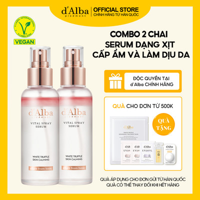[d’Alba Official ] Combo 2 chai serum dạng xịt làm dịu da, cấp ẩm Vital Spray Serum Vegan 100ml *2