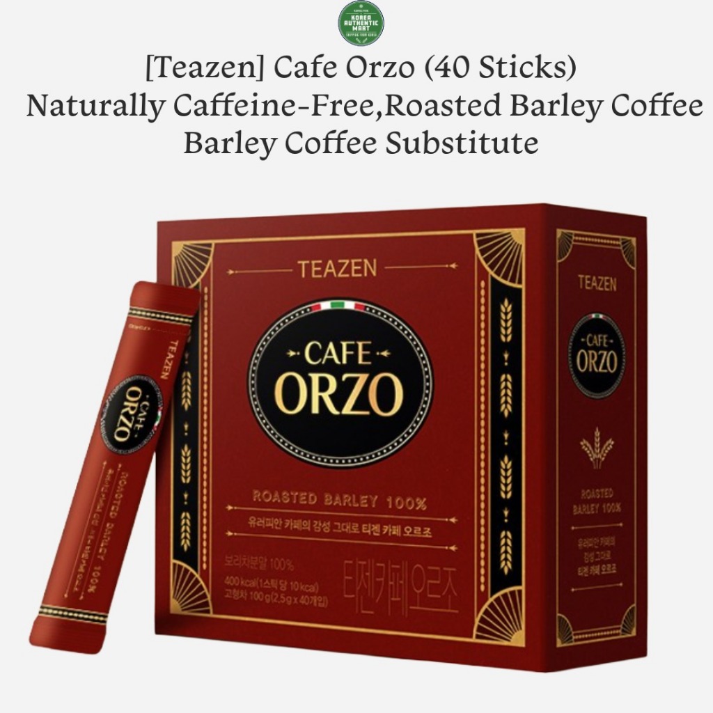 Cà phê thay thế Orzo (40 que, 10 kcal) | Không chứa Caffeine tự nhiên | Lúa mạch nguyên chất 100%, í