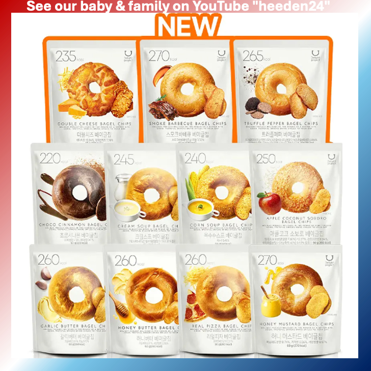 [olive young] Delight Project Bagel Chips – Bộ sưu tập 12 hương vị & palmi Carre Selection Pretzel B