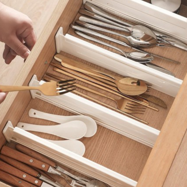 Bộ chia ngăn kéo có thể điều chỉnh ILSAN POINT 6P | 27 – 45cm Có thể mở rộng | Khóa chắc chắn | Tổ c