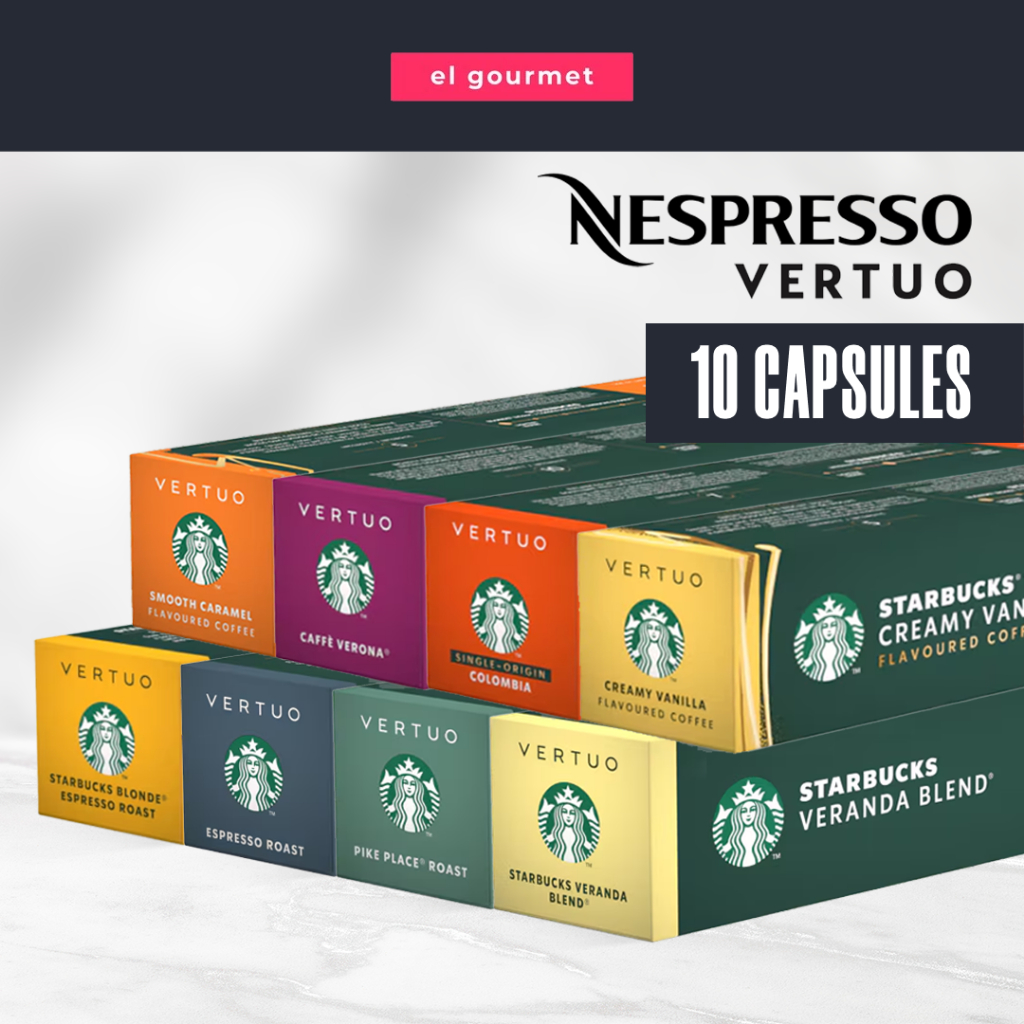 NEW Viên nang cà phê STARBUCKS Nespresso Vertuo MỚI 8 hương vị - Cà phê espresso màu vàng, Caffe Ver