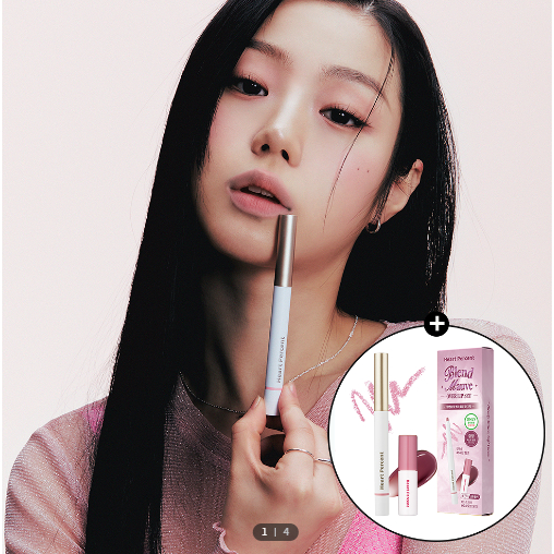 Heart Percent Over Lip Set 0.8g Lip Pencil + 2g First Tint Mini MLBB Vegan Lip Liner & Lip Tint