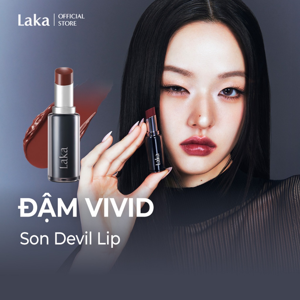 [TẶNG KÈM 1 SON MINI JELLING KHÁCH CHỌN MÀU] [Laka Official] Son Thỏi Bóng Đậm Vivid  - Laka Devil L