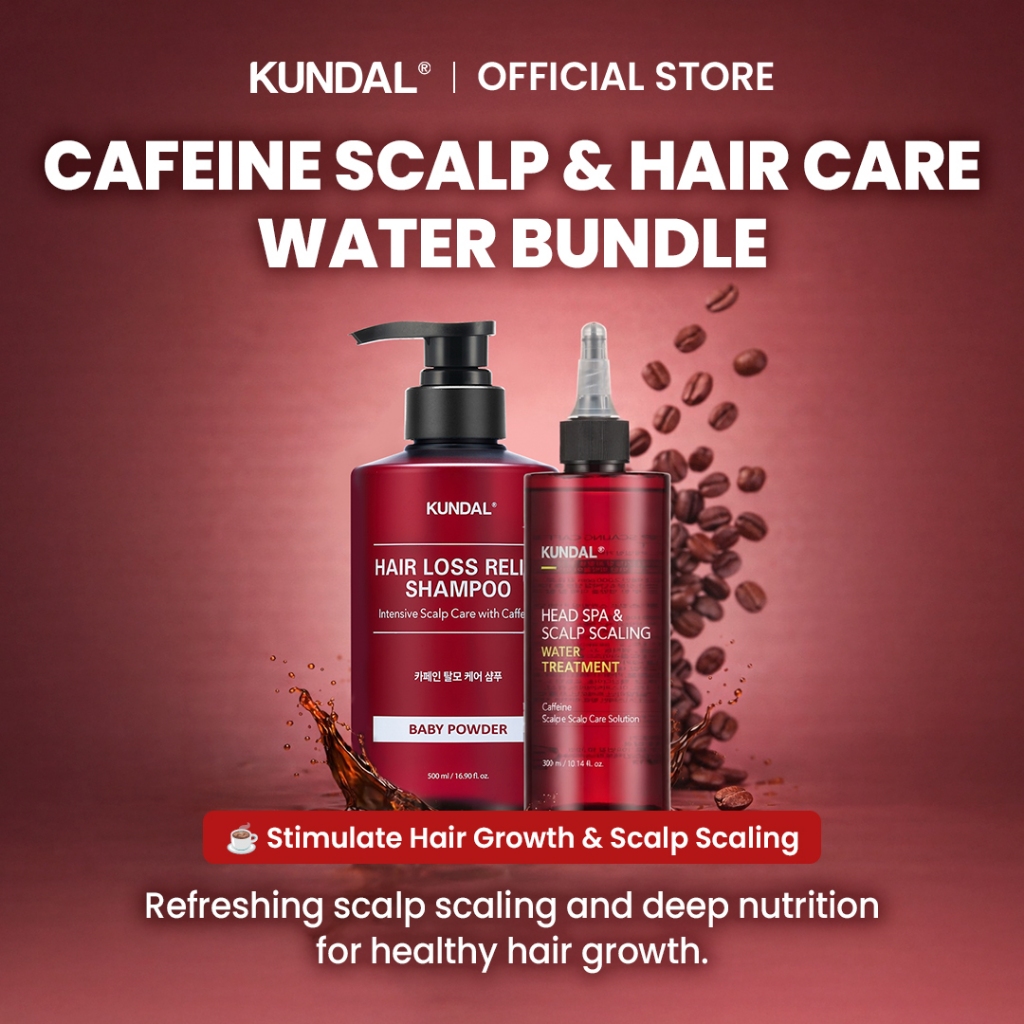 [KUNDAL] [Gói 2]  Dầu gội giảm rụng tóc Caffeine 500ml + Dầu xả Caffeine Water Treatment 300ml